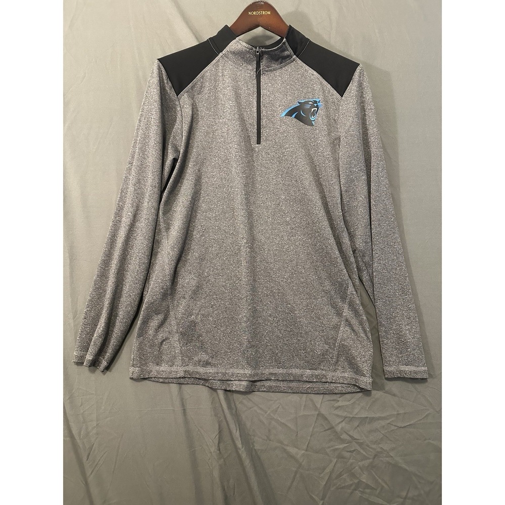 Carolina Panthers NFL Team Apparel 1/4 Zip Pullover Men's Medium‎ Grey